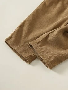 SHEIN 男嬰卡通熊拼接翻領長袖套頭運動衫與鬆緊腰長秋季長褲 2 件套 - 彩色 - 查看 7
