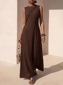 Zivah Women's Fashion Vacation Dress For Daily Wear - Rust Brown - View 1