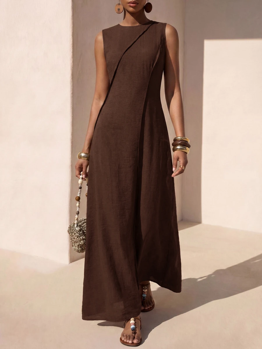 Zivah Women's Fashion Vacation Dress For Daily Wear - Rust Brown - View 1