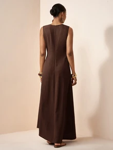 Zivah Women's Fashion Vacation Dress For Daily Wear - Rust Brown - View 2