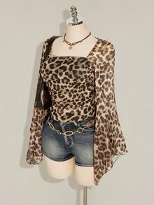 SHEIN ICON Plus Size Women Tops Fall - Khaki - View 10