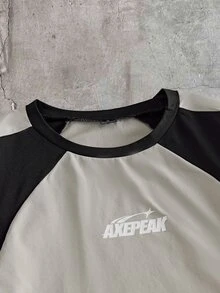 AXEPEAK 男士拼色拼接長袖運動T恤 - 彩色 - 查看 3