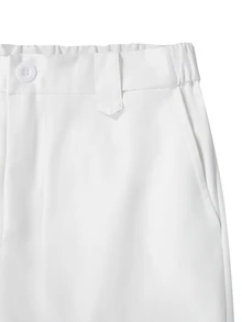 Manfinity Mode Men's Solid Color Straight Leg Casual Commuter Dress Pants - White - View 5