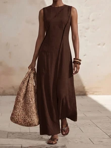 Zivah Women's Fashion Vacation Dress For Daily Wear - Rust Brown - View 8