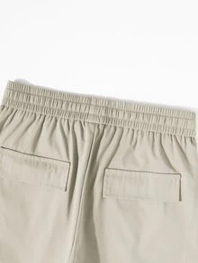 Manfinity Roghcode Men's Plus Size Casual Solid Color Shorts - Apricot - View 7