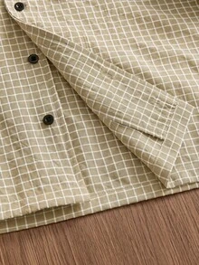 SWAVVY Men's Plaid Patchwork 2 In 1 Shirt - Apricot - View 5