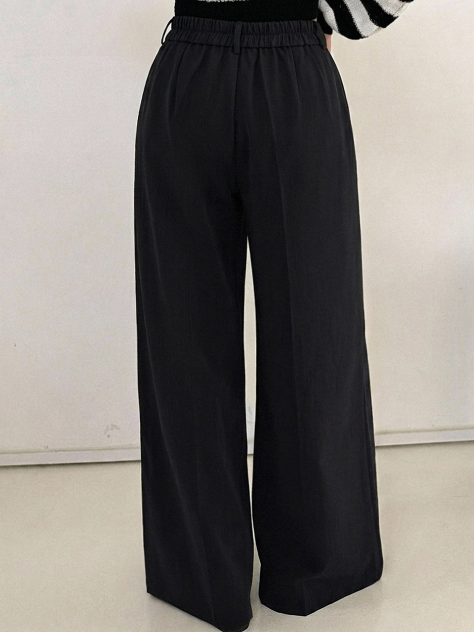 Dazy Plus Semi-Elastic Waist Solid Color Casual Fun Commute Versatile Office Wear Long Pants