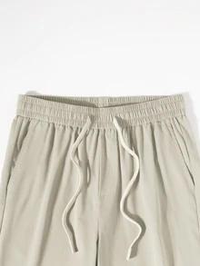Manfinity Roghcode Men's Plus Size Casual Solid Color Shorts - Apricot - View 5