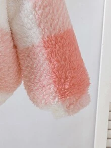 女嬰蝴蝶結裝飾拼色休閒百搭長袖外套 - 彩色 - 查看 4