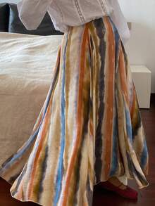 Dazy Plus Colorful A-Line Sexy Style Vacation Casual Long Skirt Fall - Multicolor - View 3