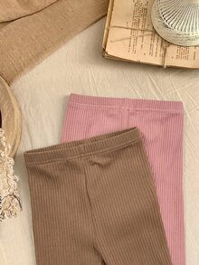SHEIN 女嬰休閒百搭修身長款冬季長褲 - 彩色 - 查看 7
