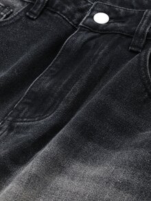 Livesso Tall Women's Loose Straight Leg Street Casual Cropped Denim Jeans - Black - View 15