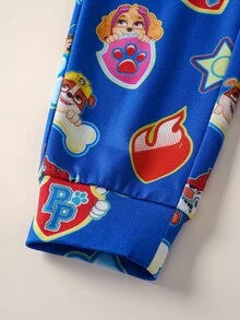 Maija Kids SHEIN | PAW Patrol Maija Kids 小男孩夏季可愛休閒卡通圖案短袖T恤與鬆緊腰長褲套裝 - 藍色 - 查看 6