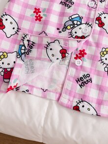 HELLO KITTY AND FRIENDS | SHEIN Setelan Pakaian Santai 2 Potong untuk Anak Perempuan, Motif Kartun Cetak Penuh, Musim Semi, Gugur, dan Musim Dingin - Berwarna merah muda - View 6