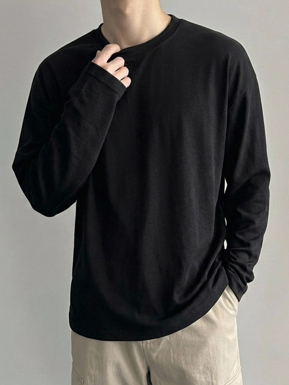Black Elastic Mesh Semi-Sheer Loose Fit Men's Cover-Up