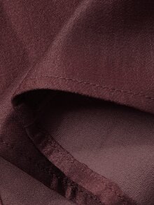 Dazy Tall Women's V-Neck Waist-Cinching Blouse And Long Skirt 2 Pieces Set Fall - Burgundy - View 6