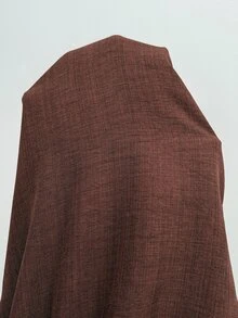 Shapeblank 大尺碼女款純色百褶休閒百搭寬腿褲，適合日常穿著 - 棕色 - 查看 7