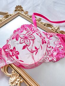 SHEIN 浪漫刺繡內衣套裝 2件組 - 彩色 - 查看 3