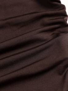 Sweetra Women's Elegant Versatile Fashion Commute Casual Minimalist Design Brown Jumpsuit - Brown - View 5