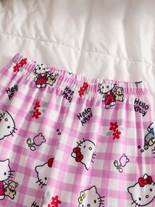 HELLO KITTY AND FRIENDS | SHEIN Setelan Pakaian Santai 2 Potong untuk Anak Perempuan, Motif Kartun Cetak Penuh, Musim Semi, Gugur, dan Musim Dingin - Berwarna merah muda - View 8
