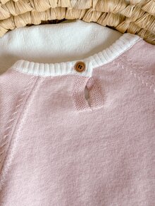 SHEIN 女嬰淺粉色可愛兔子圖案針織連身衣，休閒秋冬必備，柔軟舒適親膚面料，甜美可愛時尚亮眼設計，高品質耐用材質，適合日常穿著與外出，超值之選 - 淺粉色 - 查看 6