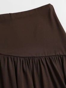 Sweetra Women's Elegant & Fashionable Polka Dot Design Comfortable Milk Silk 2 Pieces Set - Coffee Brown - View 8