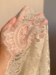 Comfortcana 女款蕾絲休閒百搭日常穿著長褲 - 杏色 - 查看 6