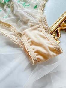 SHEIN 浪漫刺繡內衣套裝 2件組 - 彩色 - 查看 5