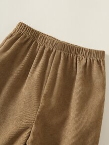 SHEIN 男嬰卡通熊拼接翻領長袖套頭運動衫與鬆緊腰長秋季長褲 2 件套 - 彩色 - 查看 6