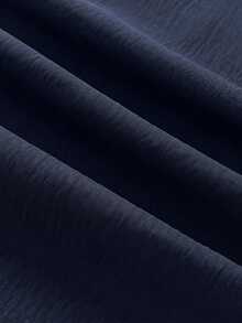Glimmora Blus Wanita Musim Panas/Gugur Terbaru, Model French Casual, Longgar, Berkerut, Lengan 3/4 Mengembang, Warna Blok, Gaya Prancis, Lengan 3/4. - Navy Blue - View 8