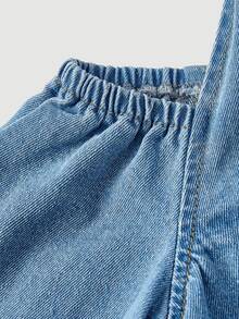 Balvessa Women's Off-Shoulder Long Sleeve Fashion Halter Neck Denim Top - Blue - View 8