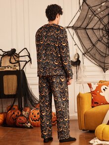 Notgurli Set Pakaian Santai Pria dengan Motif Halloween yang Menyenangkan - MultiWarna - View 3
