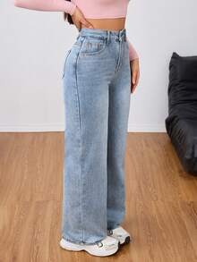 Rivivi Plus Size Women's Outdoor All-Season Blue Denim Jeans - Medium Wash - View 4