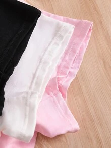 SHEIN 3 قطع ملابس داخلية قصيرة للبنات من القطن مريحة بتصميم بسيط وعصري متعددة الألوان مع دانتيل للاستخدام اليومي - متعدد الألوان - مشاهدة 6