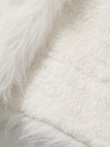 FRIFUL Women's Patchwork Fur Front Tie Long Sleeve Elegant Jacket - Beige - View 9