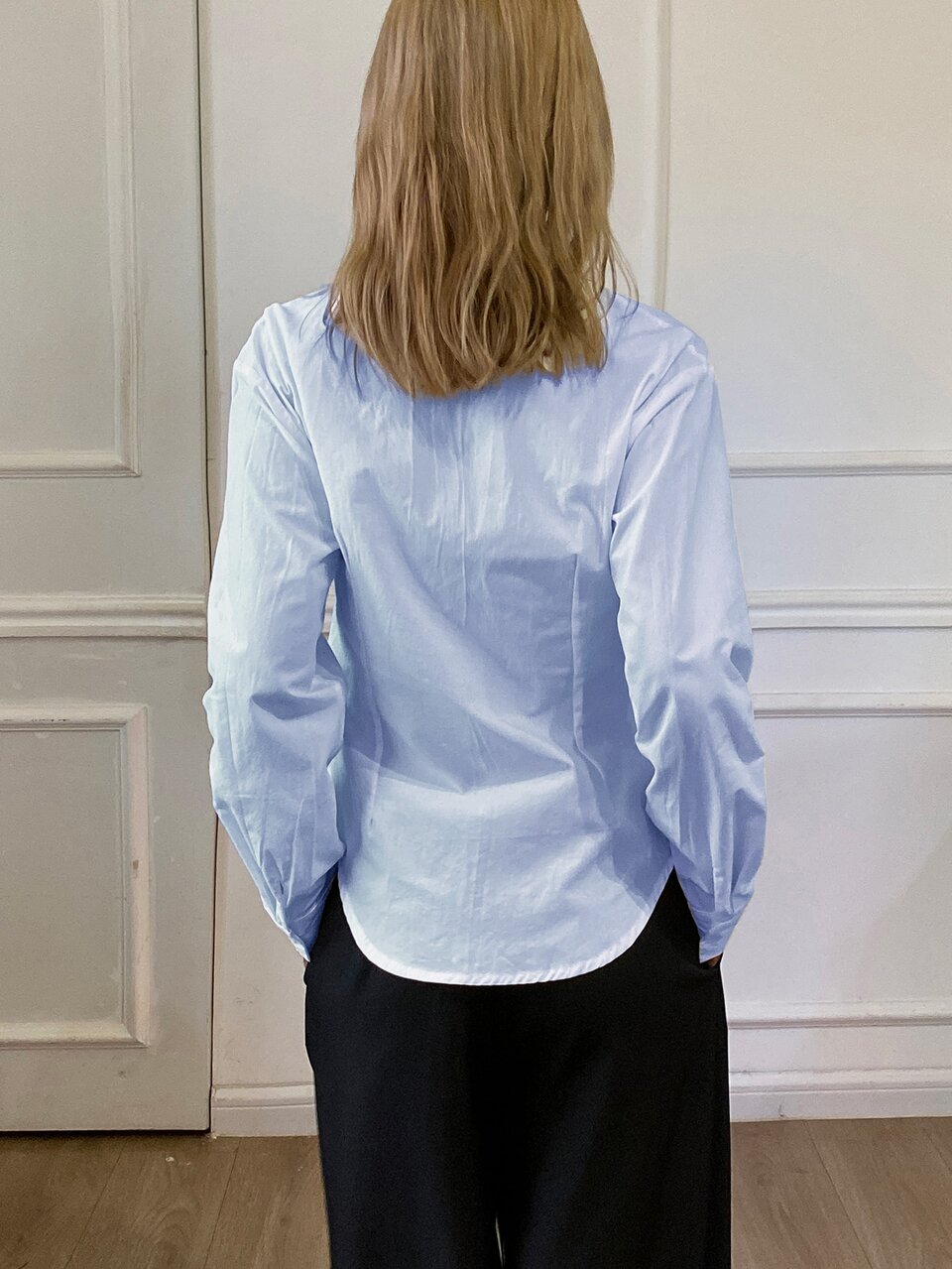 Solid Color Fitted Waist Long Sleeve Lapel Elegant Formal Spring/Summer Blouse For Women