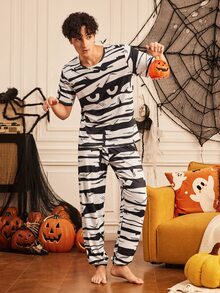 Provexi Provexi Halloween Mummy Print Men's Loungewear - Multicolor - View 5