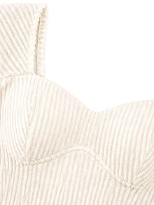 Resyla Women's Solid Color Sweetheart Neck Long Sleeve Casual Bodysuit - White - View 4