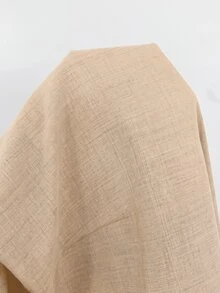 SHEIN Frenchy 大尺碼優雅度假風V領雙層荷葉袖洋裝 - 杏色 - 查看 8