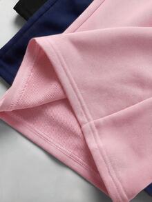 SHEIN Girlism 青少年女孩 3件組 針織寬腿時尚印花長褲 簡約系列 3件裝 日常百搭 適合休閒運動校園 黑色 - 彩色 - 查看 7