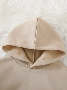 SHEIN Sweatshirt Rajut Lengan Panjang Berkerudung Motif Cetak Huruf, Nyaman untuk Anak Laki-Laki, Kasual Sehari-hari, untuk Anak-Anak - MultiWarna - View 5
