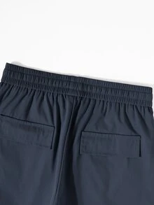 Manfinity Roghcode Men's Plus Size Casual Loose Fit Shorts - Navy Blue - View 7