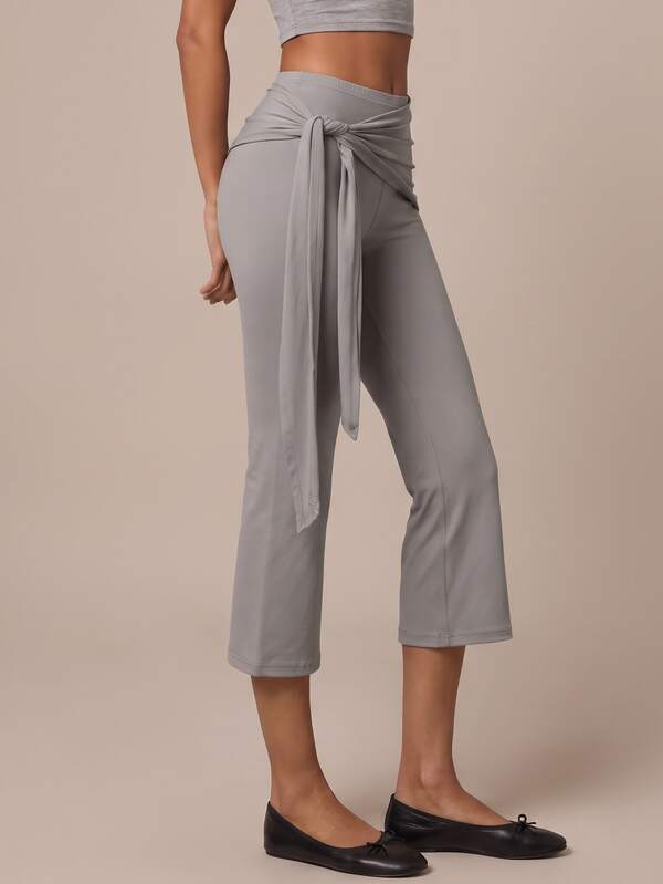 SHEIN BAE Women's Casual Versatile Tie-Up Sports Capris