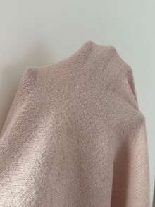 GalTyme Plus Size Casual Solid Color Cardigan Knit Dress, Autumn/Winter - Apricot - View 9