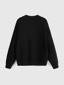 ROMWE Halloween Cute Cat Pumpkin Pattern Black Long Sweater For Women - Black - View 2