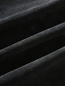 ROMWE MEN Men's Vintage Distressed Washed 2 In 1 Dark Streetwear Loose Hoodie - Black - View 4