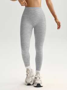 SHEIN Velisys Solid Color High Waist Seamless Sports Leggings - Multicolor - View 3