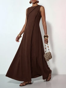Zivah Women's Fashion Vacation Dress For Daily Wear - Rust Brown - View 9