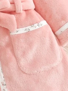 Cozy Pixies 女嬰休閒日常居家印花連帽家居服 - 淺粉色 - 查看 5