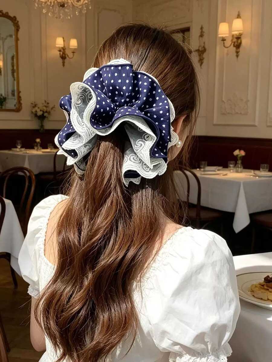 DAZY Hair Scrunchies Hair Accessories Suitable For Daily Wear, Can Be Given As Gifts To Friends - Blue - View 1